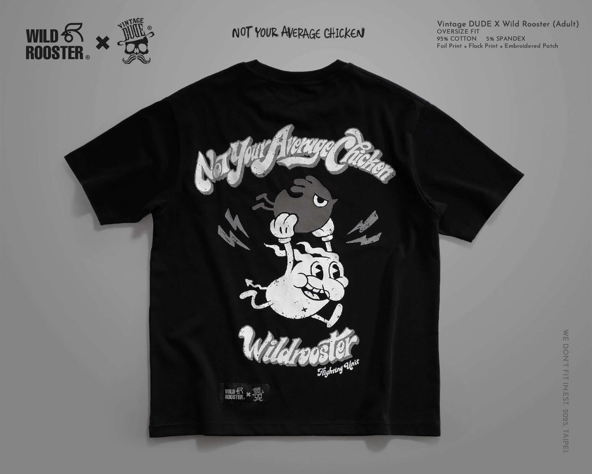 Wild Rooster × VINTAGE DUDE T-shirt (Adult) | oversize 大尺碼男裝