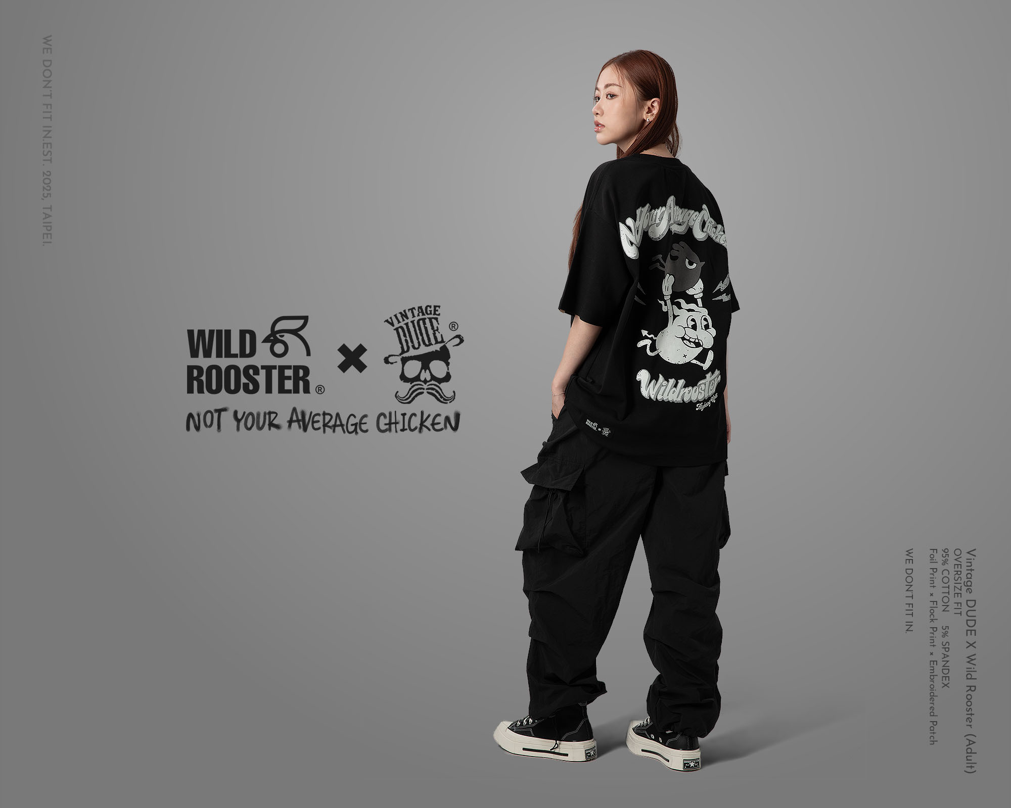 Wild Rooster × VINTAGE DUDE T-shirt (Adult) | oversize 大尺碼男裝