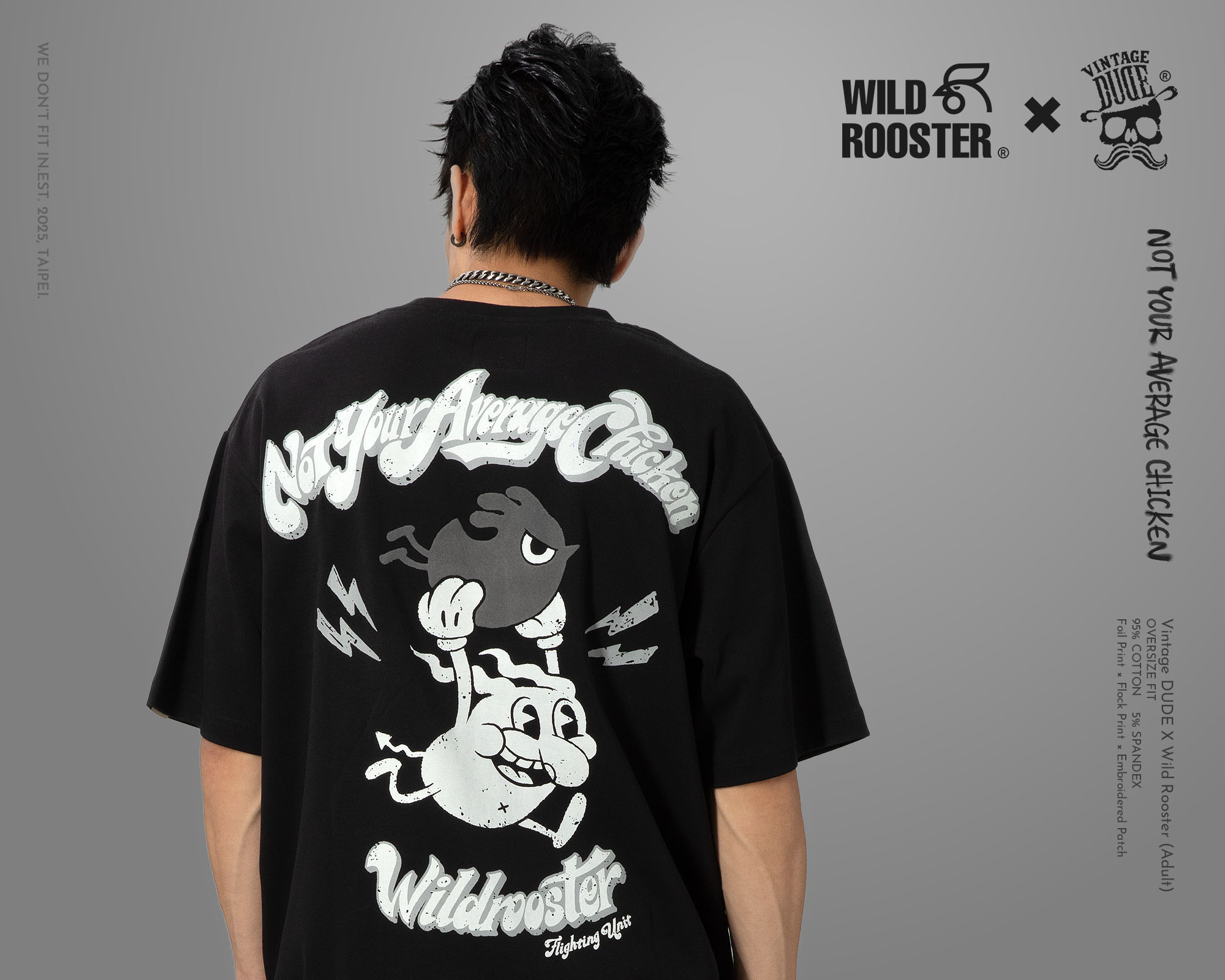 Wild Rooster × VINTAGE DUDE T-shirt (Adult) | oversize 大尺碼男裝