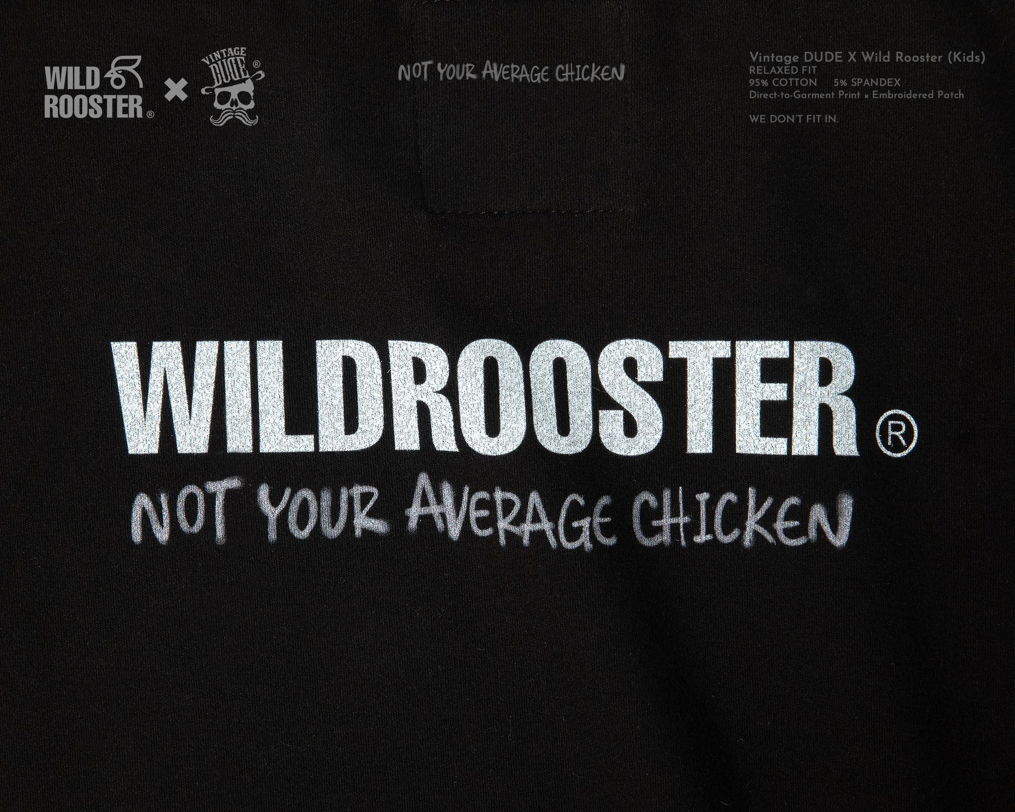 Wild Rooster × VINTAGE DUDE T-shirt (Kids) | oversize 大尺碼男裝