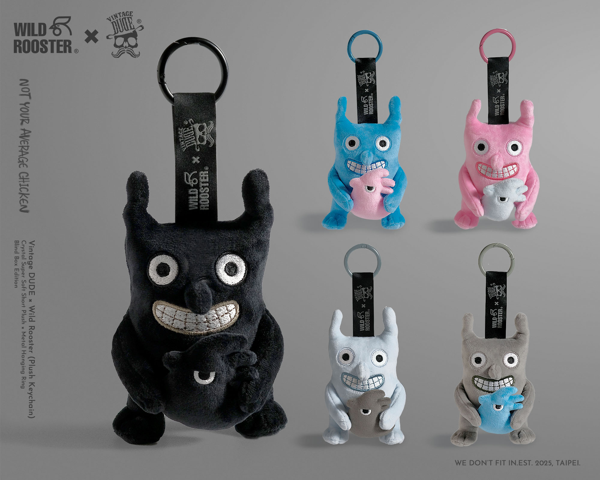Wild Rooster × VINTAGE DUDE Blind Box Plush Keychain (single pack) | oversize 大尺碼男裝